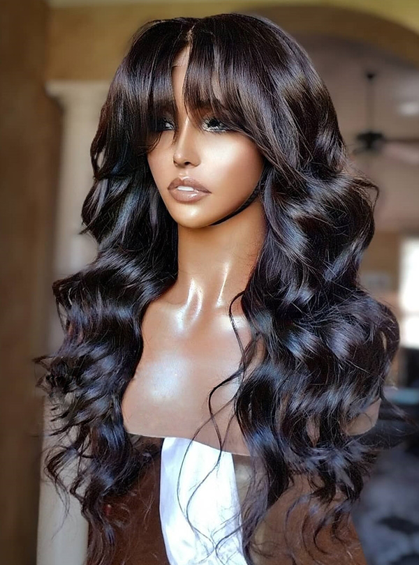 افضل باروكة شعر طبيعي طويلة كثافة طبيعية