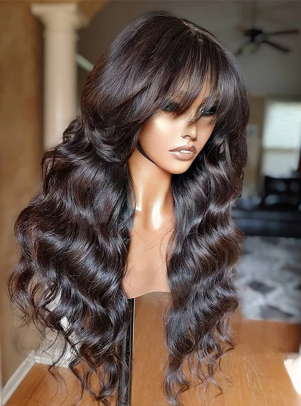 افضل باروكة شعر طبيعي طويلة كثافة طبيعية