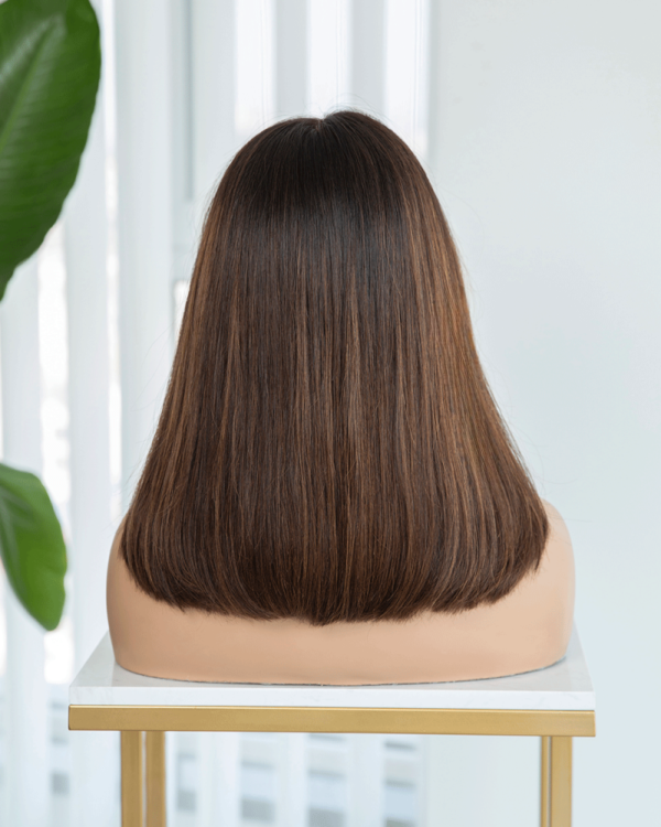 باروكة لين شعر طبيعي فروة HD كثافة طبيعية