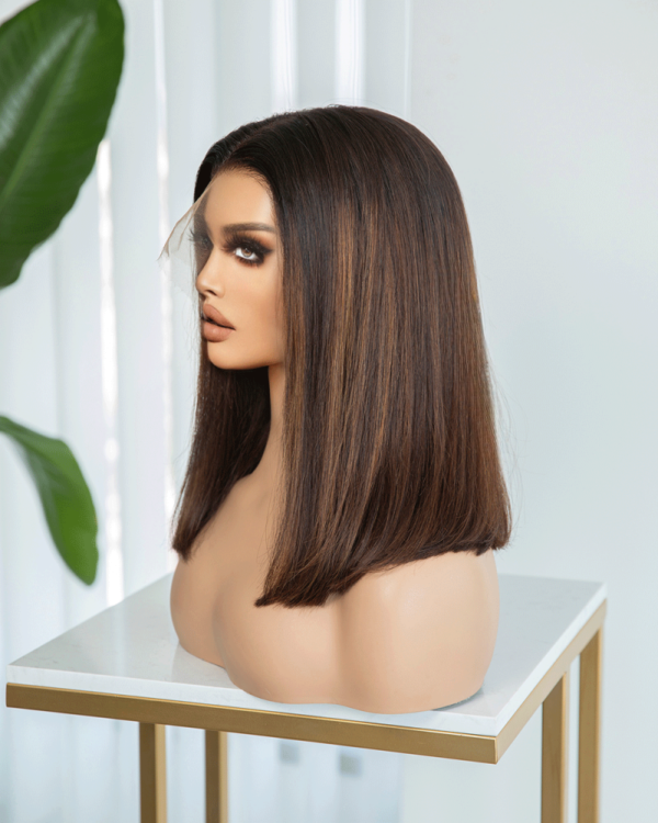 باروكة لين شعر طبيعي فروة HD كثافة طبيعية